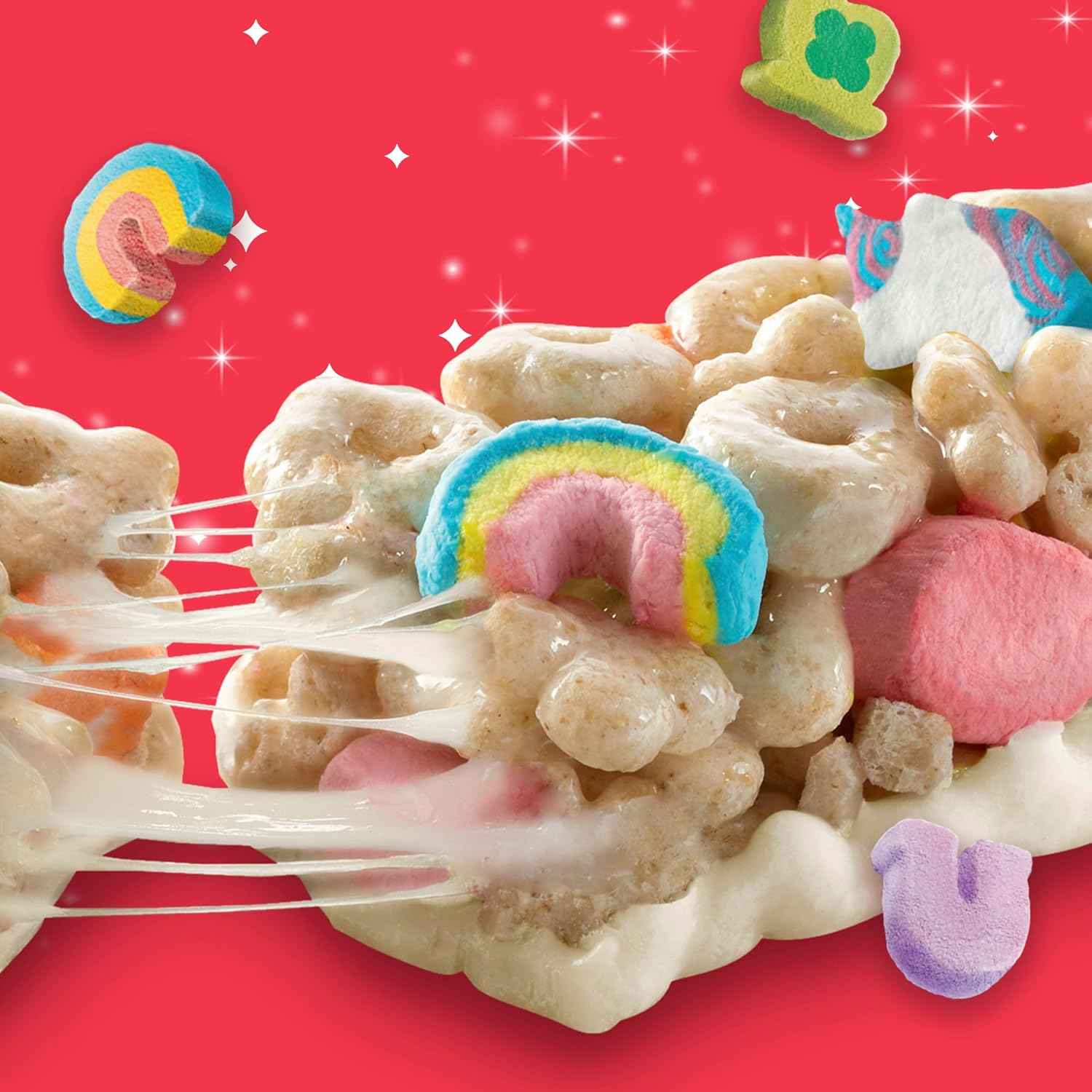 Lucky Charms Cereal Treat Bars – Cute Themed Snack Gift for Library Events and St. Patrick's Day Parties, 16 Pack