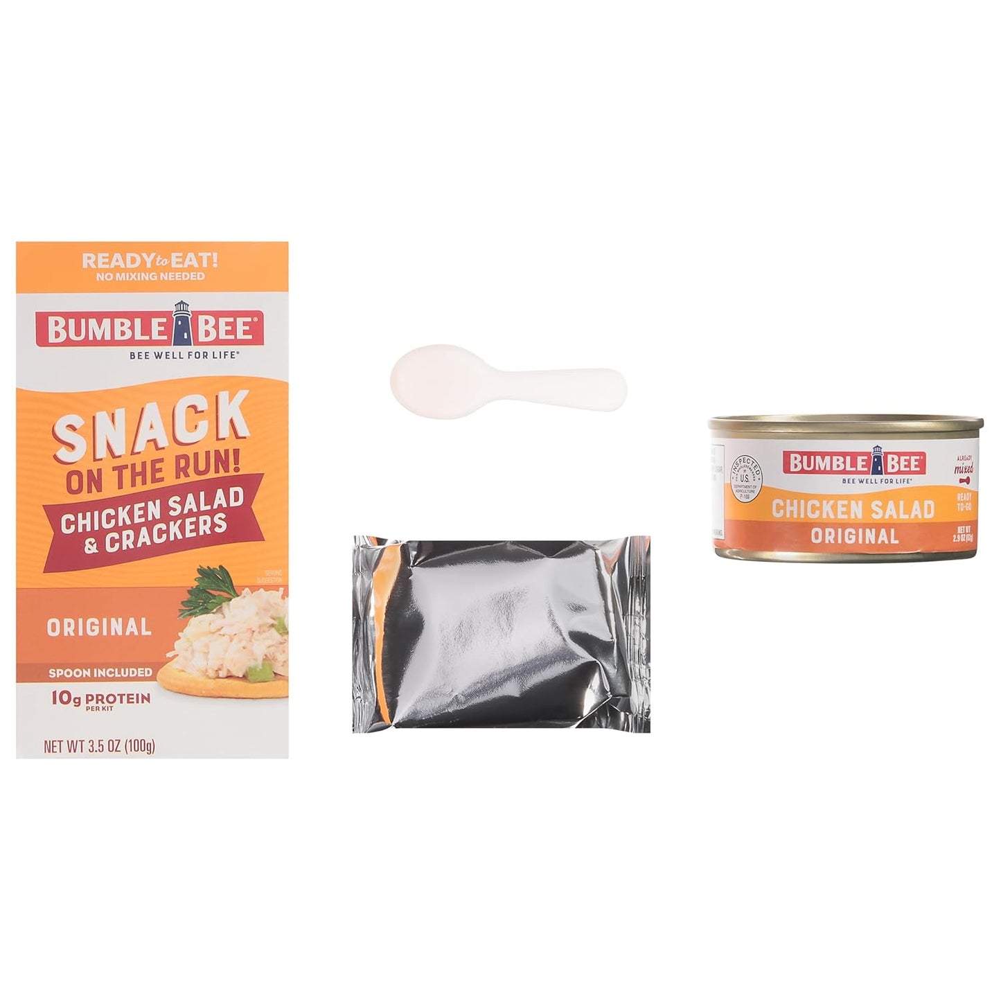 Bumble Bee Snack on the Run Chicken Salad Kit – Office Drawer Protein for Commuters and Remote Workers, Shelf Stable and Ready
