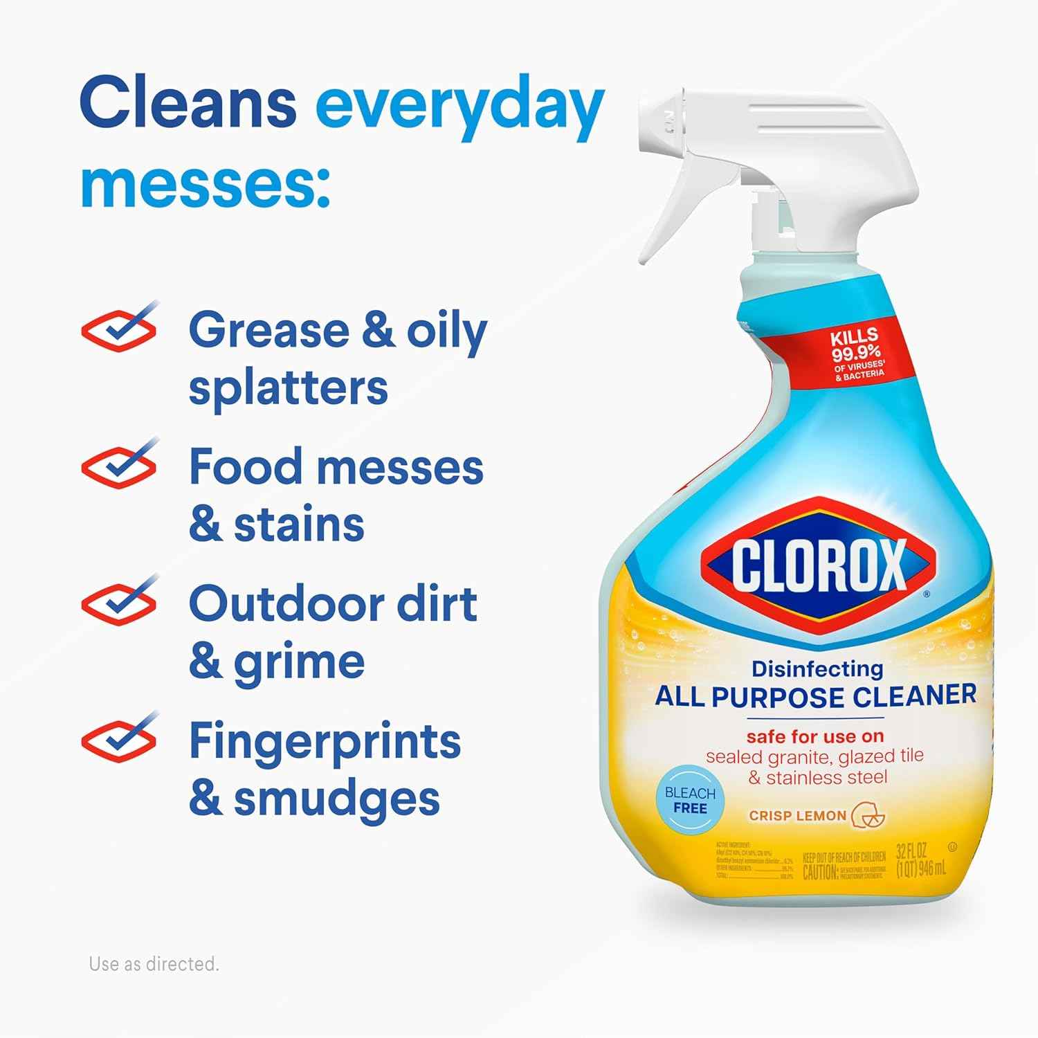 Clorox Disinfecting Cleaner Bundle – Child-Safe Home Disinfection Without Bleach Fumes, 2-Pack for Kitchens and Bathrooms