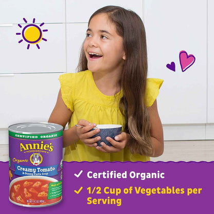 Annie's Organic Tomato Bunny Pasta Soup – Easy After-School Snack for Picky Eaters, 14.3 oz