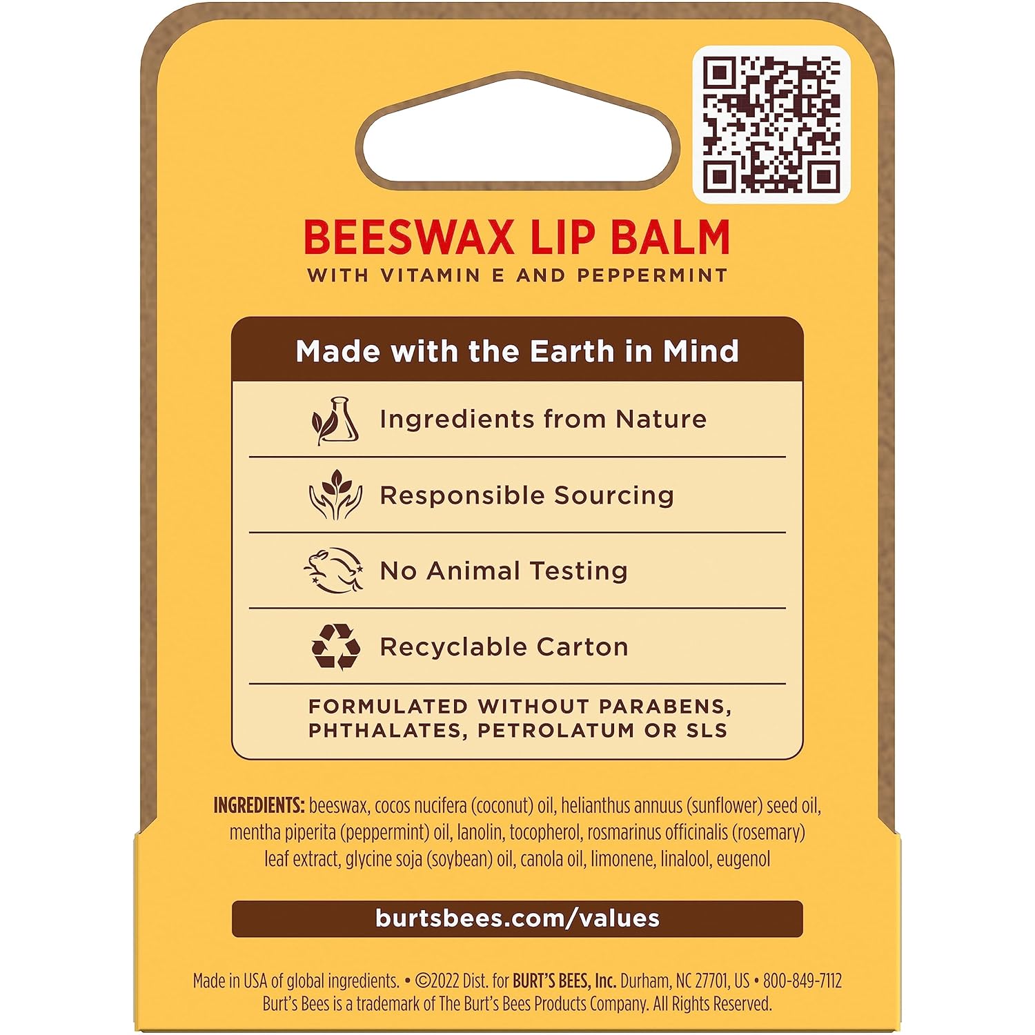 Burt's Bees 100% Natural Lip Balm – Bedside Ritual for Soft, Healthy Lips, Beeswax + Vitamin E