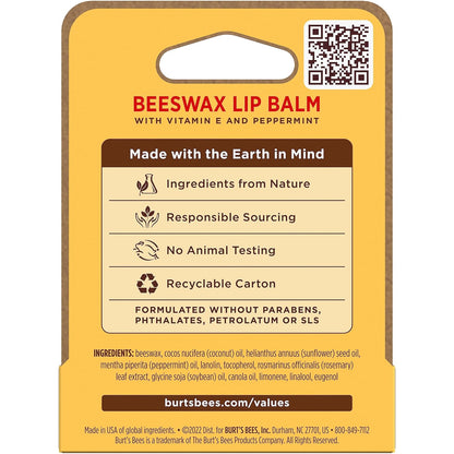 Burt's Bees 100% Natural Lip Balm – Bedside Ritual for Soft, Healthy Lips, Beeswax + Vitamin E