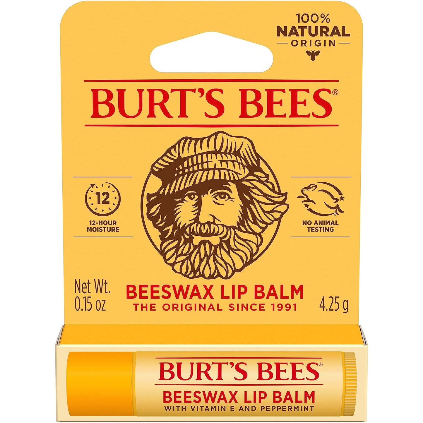 Burt's Bees 100% Natural Lip Balm – Bedside Ritual for Soft, Healthy Lips, Beeswax + Vitamin E