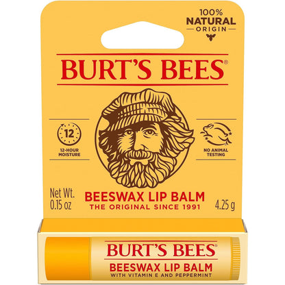 Burt's Bees 100% Natural Lip Balm – Bedside Ritual for Soft, Healthy Lips, Beeswax + Vitamin E