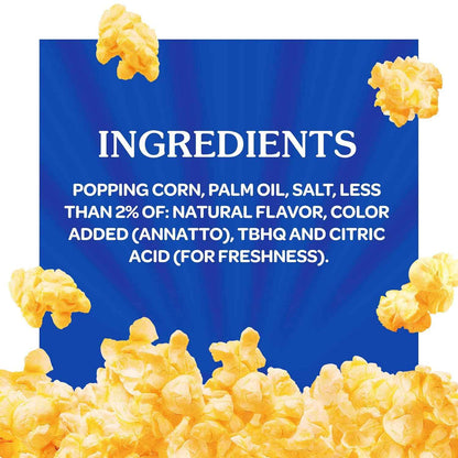ACT II Butter Lovers Microwave Popcorn, 6 ct 2.75 oz Bags — Low-Distraction Study Lounge Snack for Remote Workers