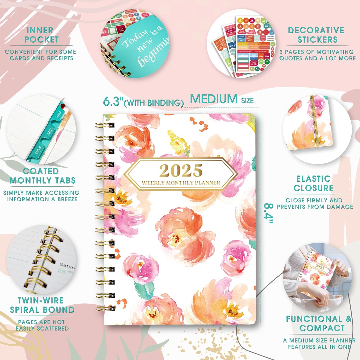 2025_Planner,_12-Month_Daily_Weekly_Monthly_Planner_from_JAN.2025_to_DEC.2025,_8.4_in_X_6_in,_Spiral_Planner_Notebook_with_Stickers,_Elastic_Closure,_Inner_Pocket