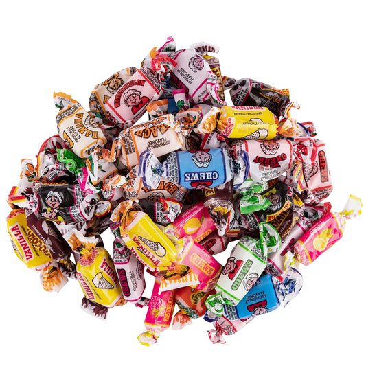 Fruit_Chews_1_Pound_Assortment_-_All_15_Flavors_Including_Sours!_-_Blue_Raspberry,_Banana,_Watermelon,_Green_Apple,_Chocolate,_Peach,_Vanilla,_Grape,_Strawberry,_Pink_Lemonade,_Cherry,_Black_Cherry_Packaged