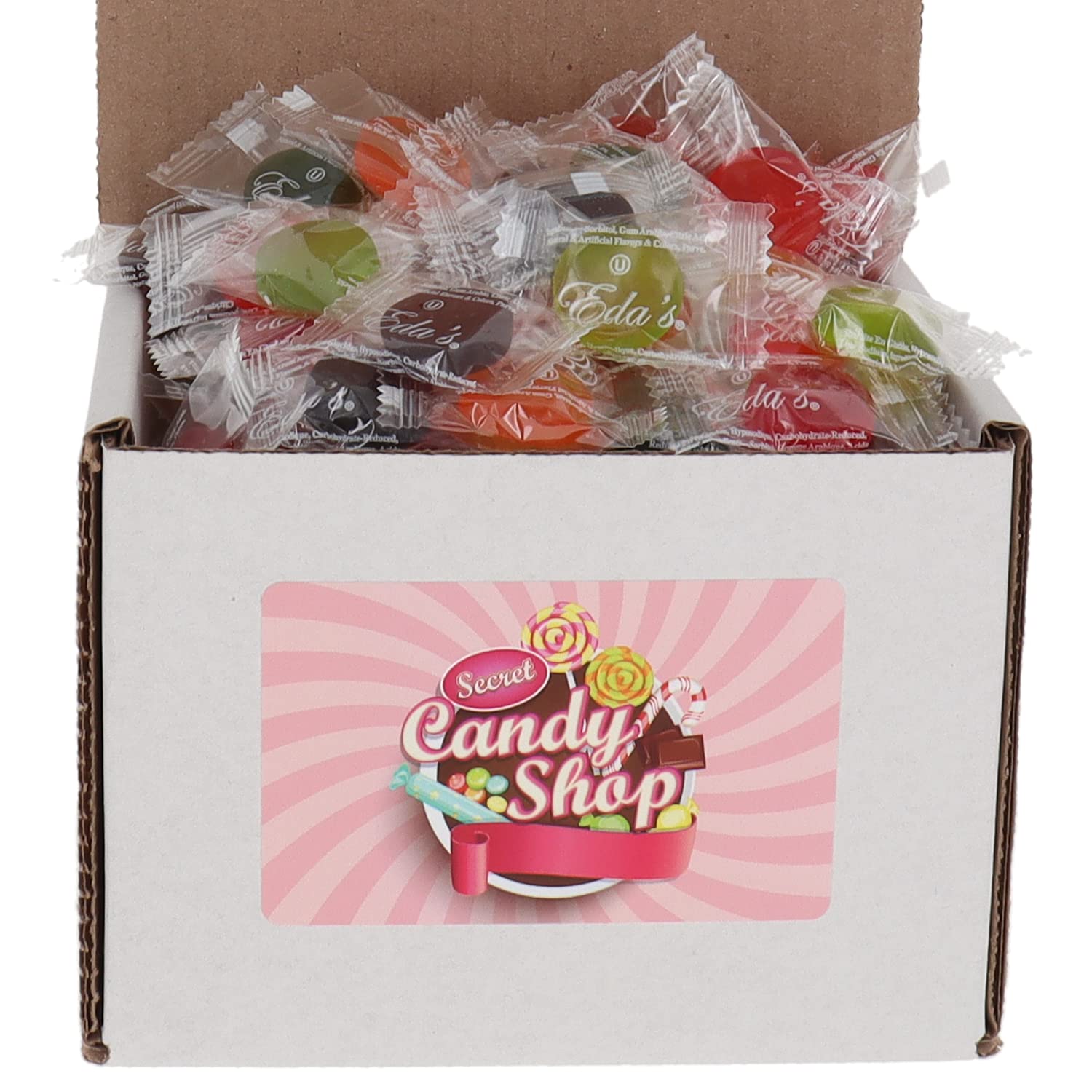 SECRET_CANDY_SHOP_Eda's_Sugar_Free_Hard_Candy_Zero_Sugar_Candies_Bulk_in_Box_(Individually_Wrapped)_(Assorted_Fruit,_8oz)