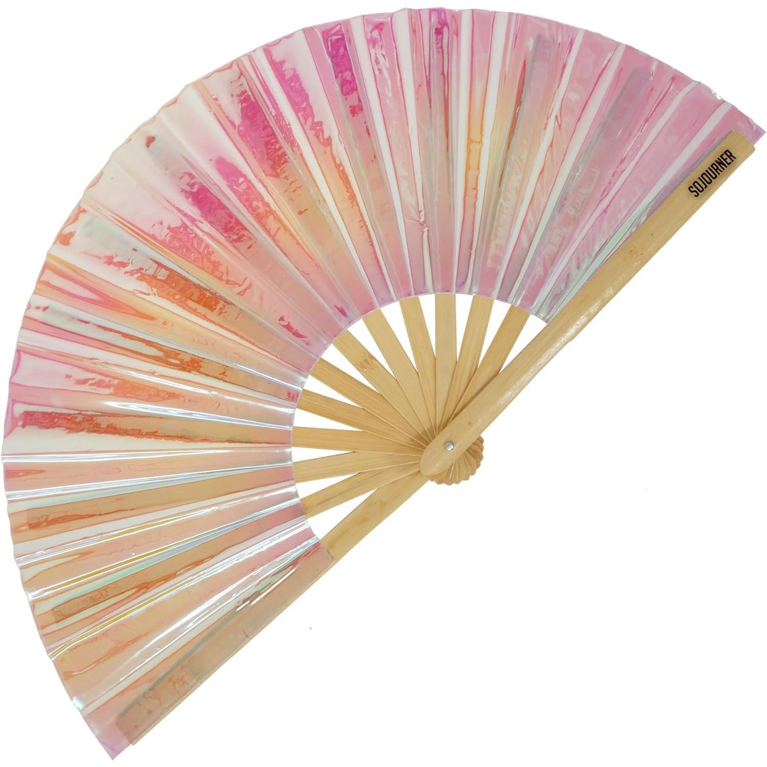 SoJourner_Bags_Rave_Fan_-_Large_Folding_Fan_-_Clack_Fan_Hand_for_Raves,_Halloween,_Burlesque,_Rainbow_Outfits_for_Women_&_Festival_Accessories