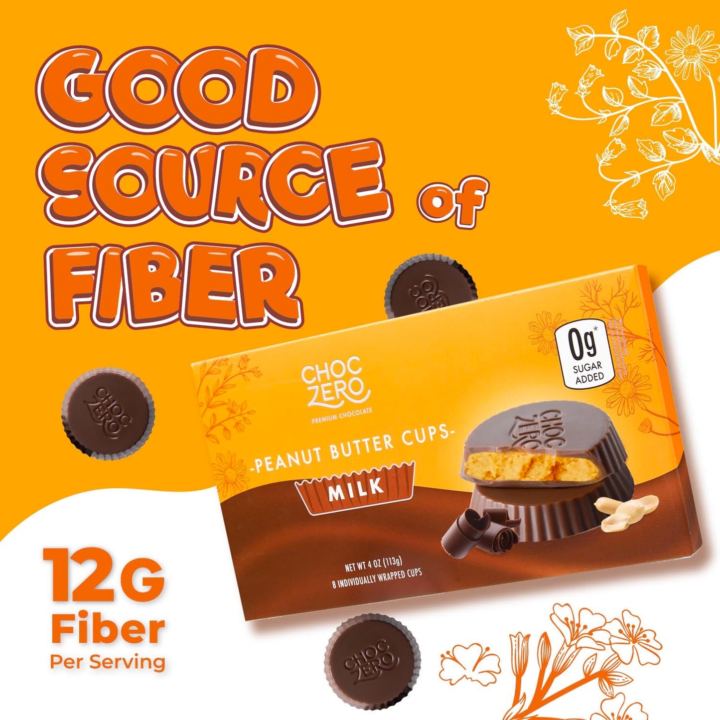 ChocZero_Milk_Chocolate_Peanut_Butter_Cups_-_32_Cups_Total,_Gluten_Free,_Low_Carb_Candy,_No_Added_Sugar,_Snack