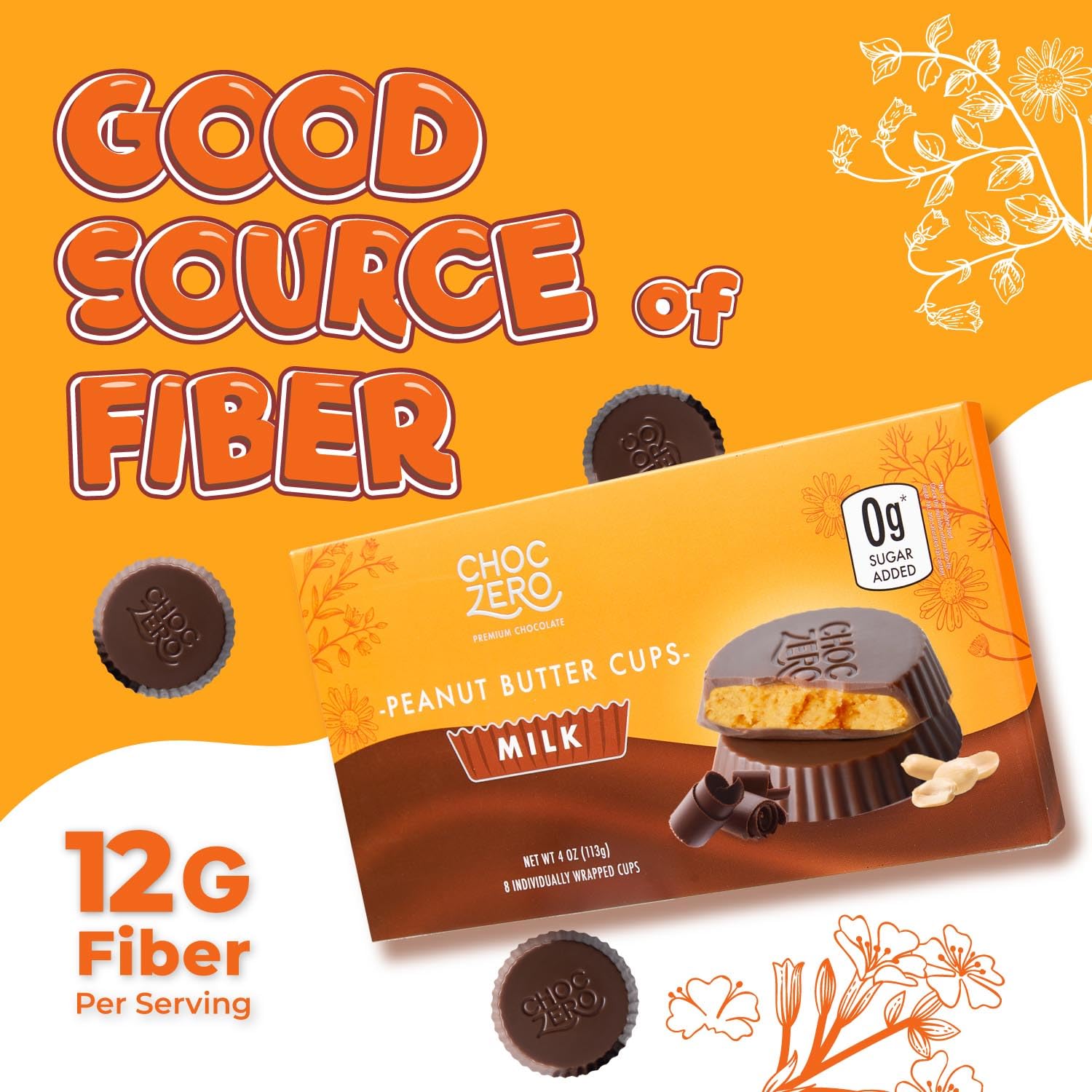 ChocZero_Milk_Chocolate_Peanut_Butter_Cups_-_32_Cups_Total,_Gluten_Free,_Low_Carb_Candy,_No_Added_Sugar,_Snack