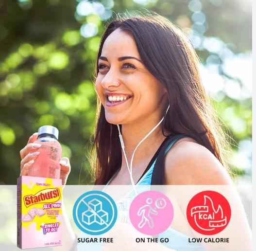 Starburst Singles To Go Strawberry Sugar-Free Drink Mix Sticks for Self-Care Hydration Stations and Home Wellness Rituals