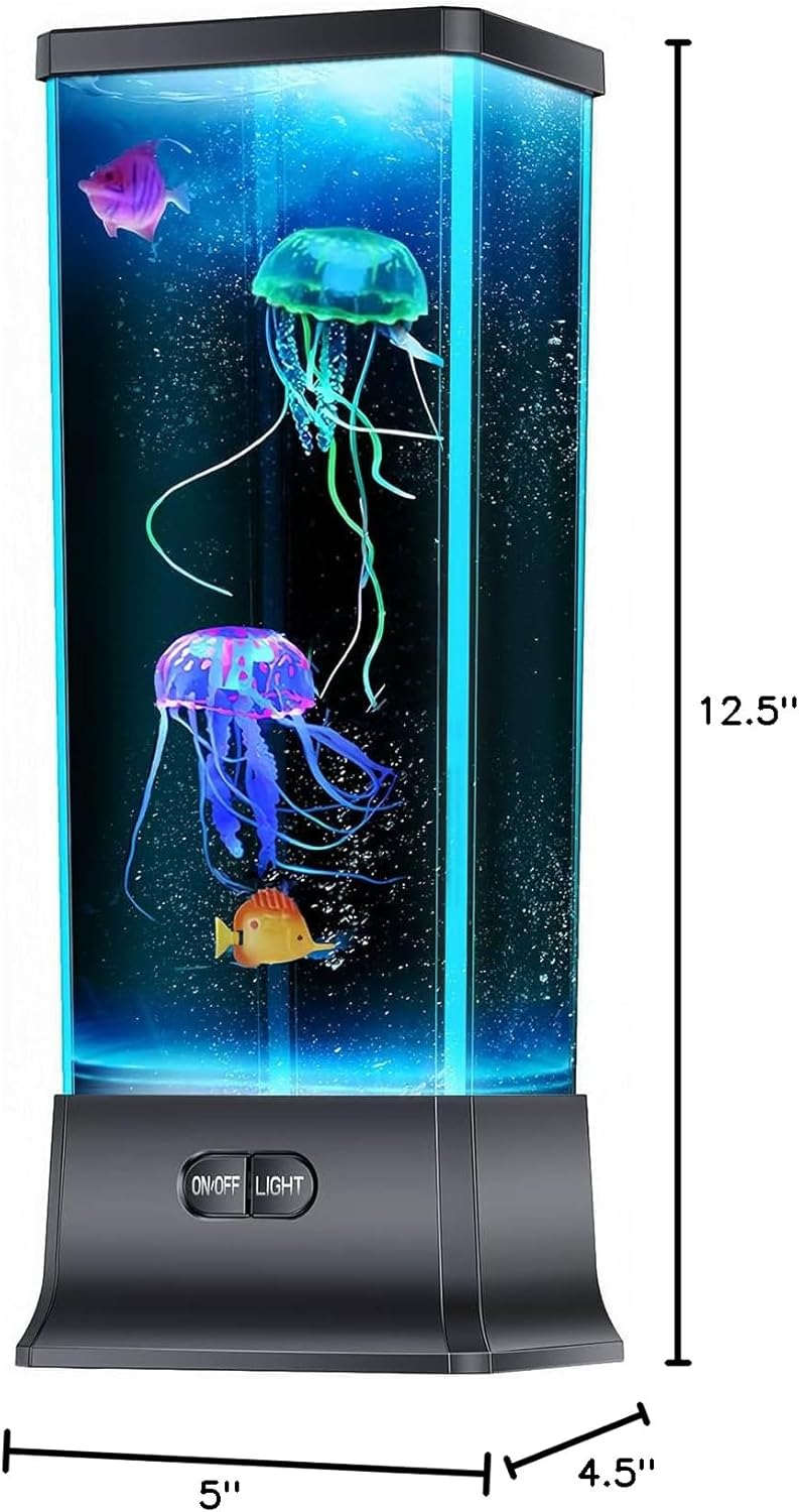 CALOVER Jellyfish Tank Light – Unique Housewarming Gift for Friends, Remote-Controlled Mood Lamp for Living Room