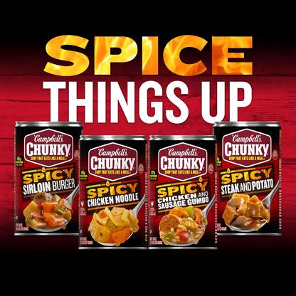 Campbell's Chunky Spicy Sausage Mac Soup, 18.8 oz Can – One-Ingredient Meal Base for Simple, Intentional Home Cooking