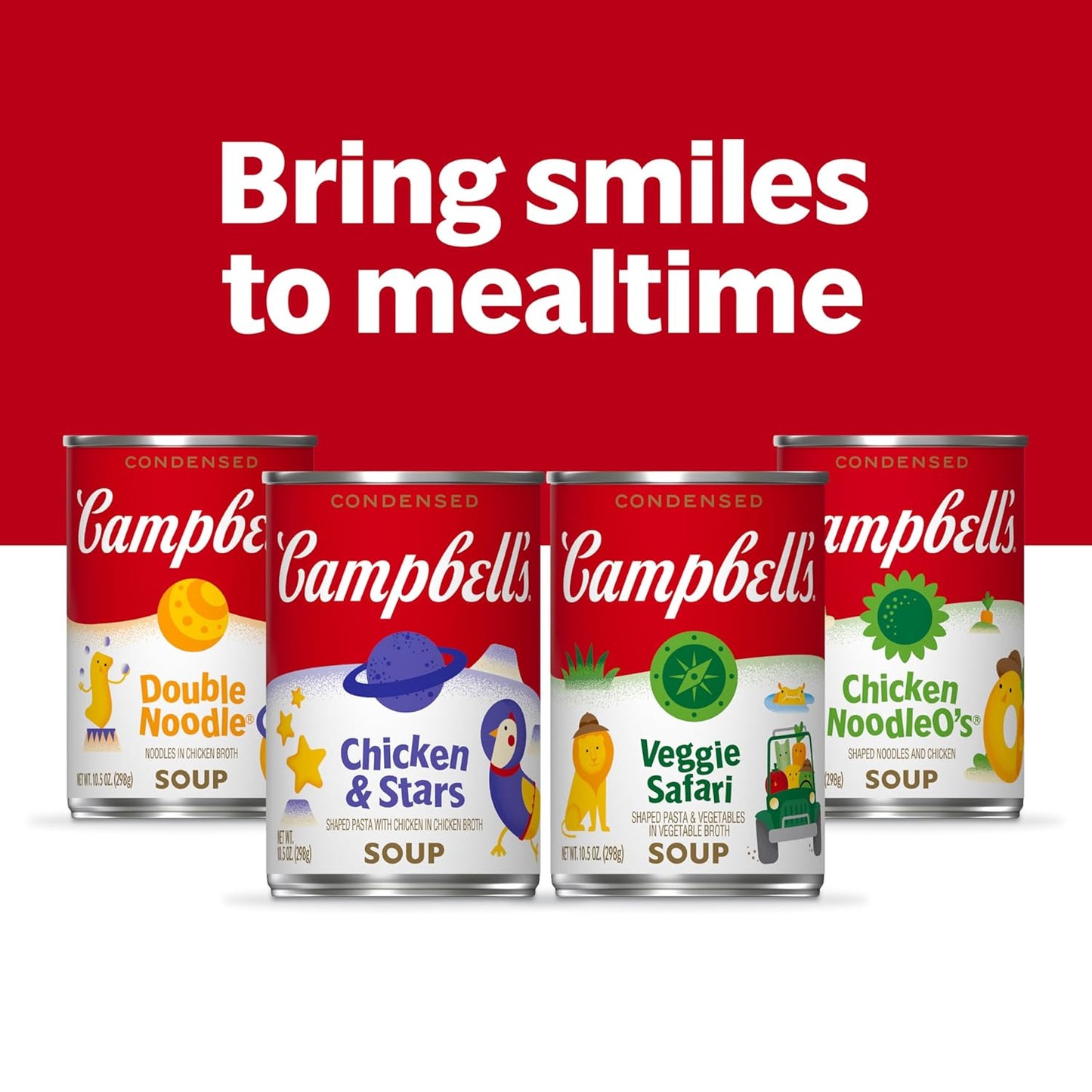 Campbell's Condensed Kids Chicken and Stars Soup – Replenishing Sodium-Rich Broth for Caregivers and Sick Day Recovery, 10.5 oz Can (4 Pack)