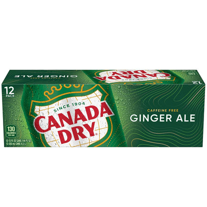 Canada Dry Ginger Ale Soda – Family Movie Night Soda, Caffeine-Free 12 fl oz Cans 24 Pack