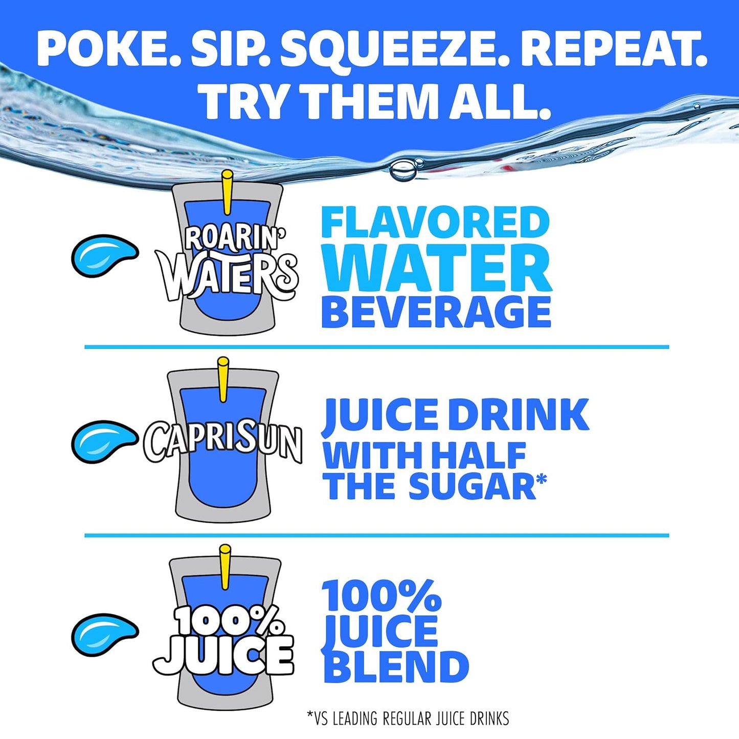 Capri Sun Roarin' Waters Tropical Punch – Family Road Trip Drink Bundle, 40 ct Pouches