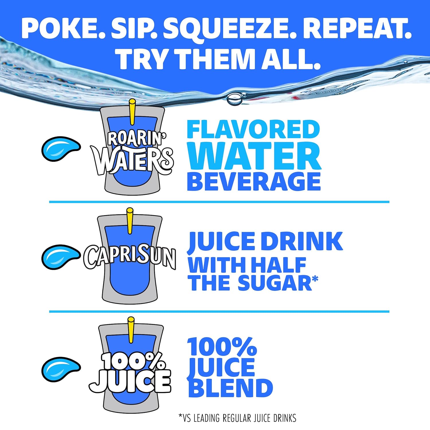 Capri Sun Roarin' Waters Tropical Punch – Family Road Trip Drink Bundle, 40 ct Pouches