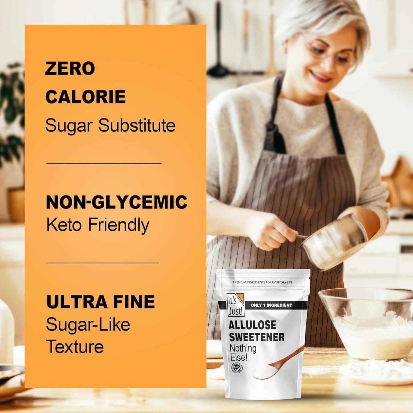 It's Just - Allulose Powder for Family Snack Time, Kid-Friendly Sugar Substitute for Diabetic-Friendly Treats