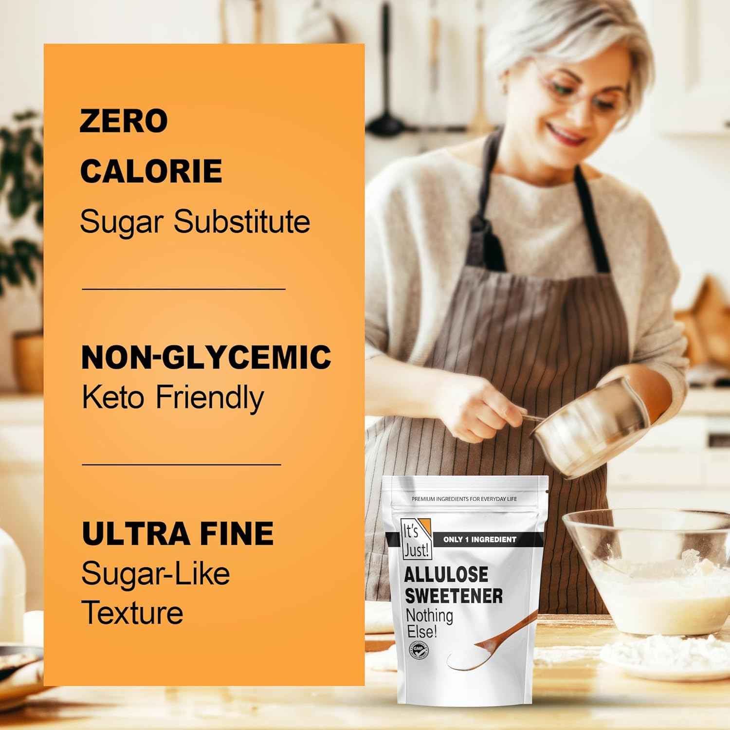 It's Just - Allulose Powder for Family Snack Time, Kid-Friendly Sugar Substitute for Diabetic-Friendly Treats