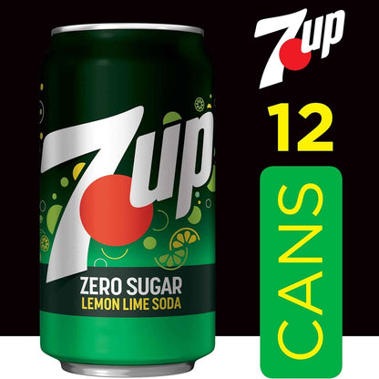 7UP Diet Lemon-Lime Soda, 12 Oz Cans – Sugar-Free Refreshment for Calorie-Conscious Self-Care