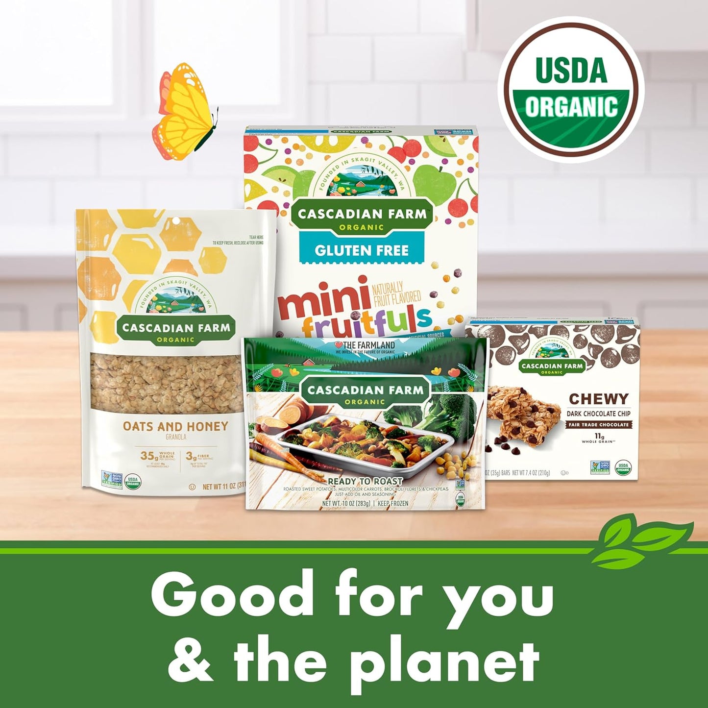 Cascadian Farm Organic Cinnamon Apple Cereal – Portable Whole Grain Snack for Road Trips and Travel Days