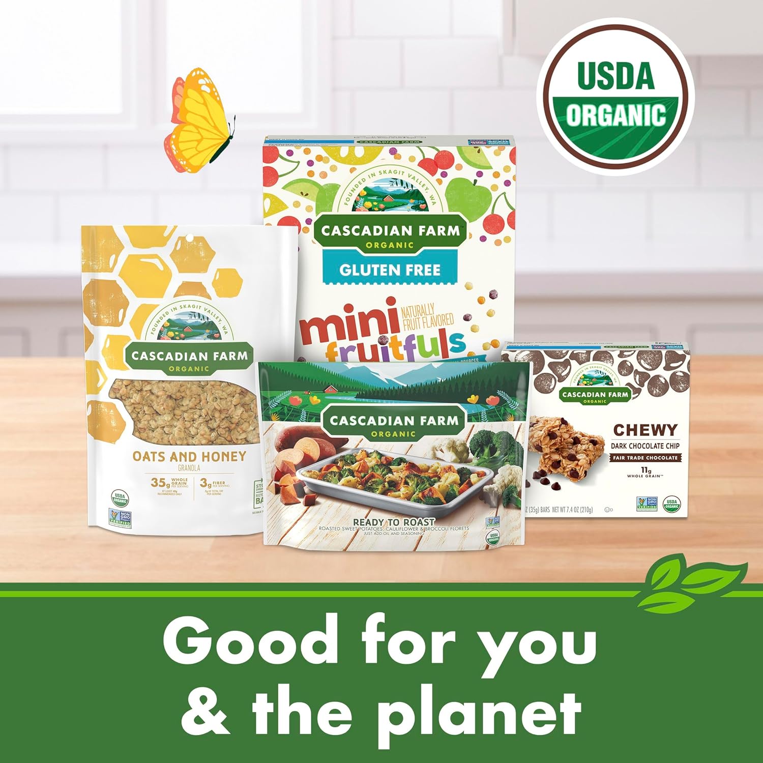 Cascadian Farm Organic Granola, Dark Chocolate Almond – Kid-Friendly Organic Snack for the Family Kitchen Pantry