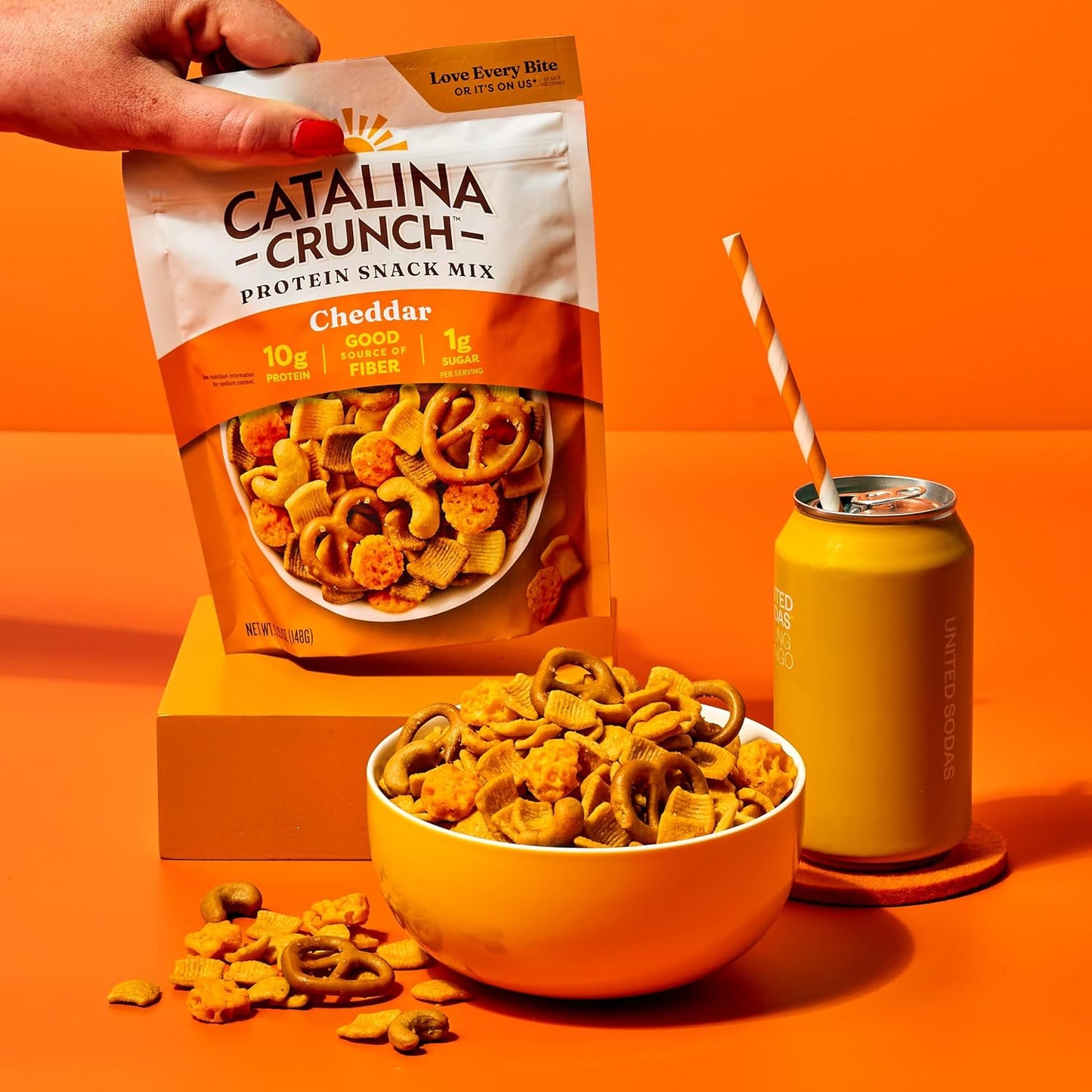 Catalina Crunch Cheddar Snack Mix – Conference Room Shareable Snack with Savory Crunch, Resealable Pouch