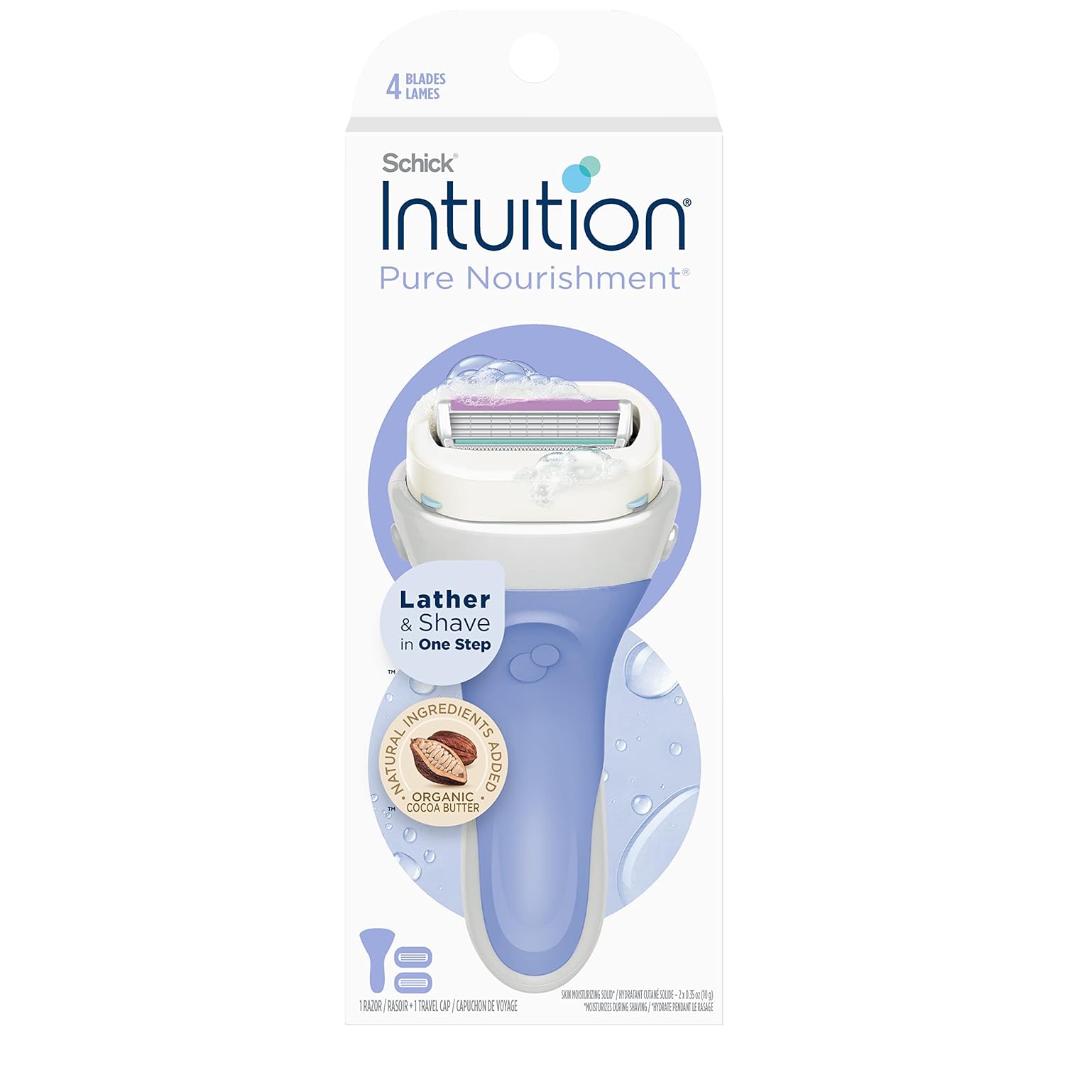 Razors_for_Women_|_1_Razor_&_2_Intuition_Razor_Blades_Refill_with_Organic_Cocoa_Butter