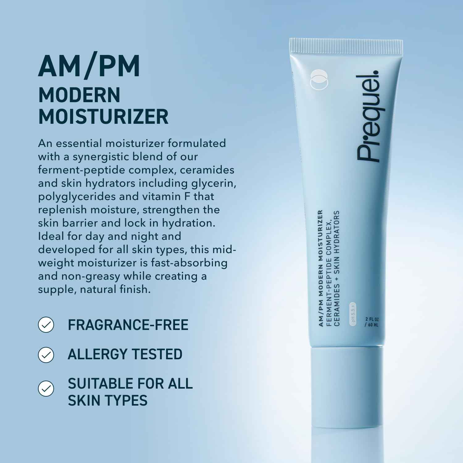 Prequel Skin Essential Moisturizer – Clean, Multi-Use Face Cream for AM/PM Routine Simplification & Minimal Skincare