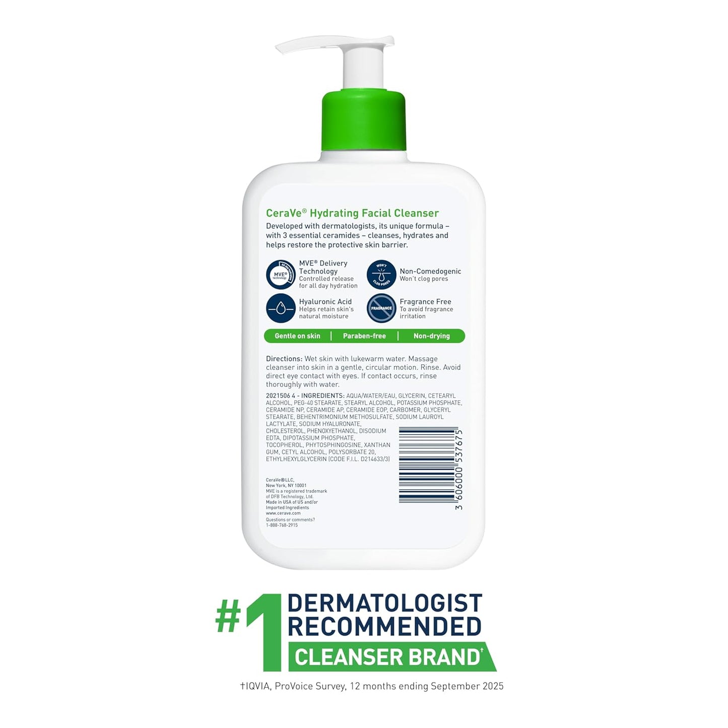 CeraVe Hydrating Facial Cleanser – Daily AM/PM Self-Care Ritual for Dry Skin Barrier
