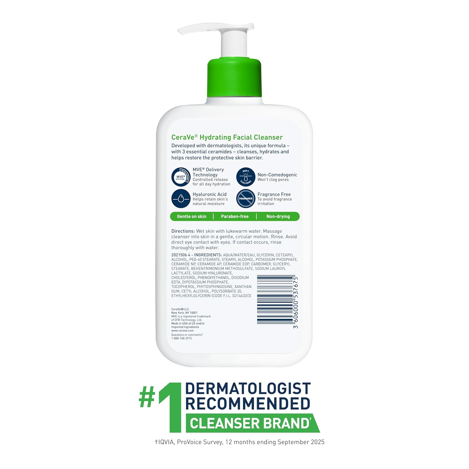 CeraVe Hydrating Facial Cleanser – Daily AM/PM Self-Care Ritual for Dry Skin Barrier