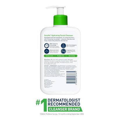 CeraVe Hydrating Facial Cleanser – Daily AM/PM Self-Care Ritual for Dry Skin Barrier