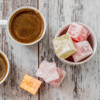 Cerez Pazari Assorted Lokum in Rose, Orange and Lemon – Crafted Confections for Elevated Entertaining, Hand-Cut Vegan Candy