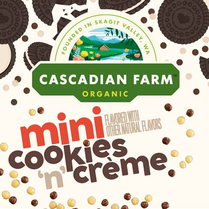 Cascadian Farm Organic Mini Cookies 'n' Crème Cereal – After-School Snack for Hungry Kids in the Kitchen