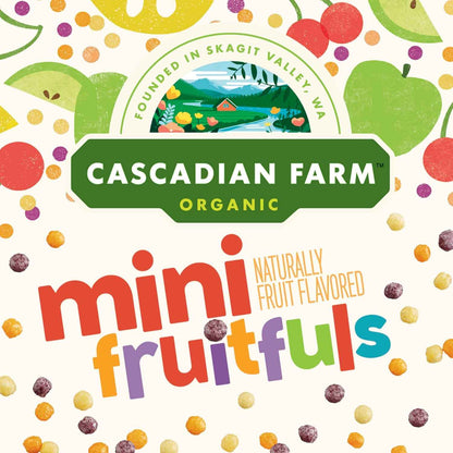 Cascadian Farm Organic Mini Fruitfuls Cereal – Resealable Travel Cereal for Family Car Snacks