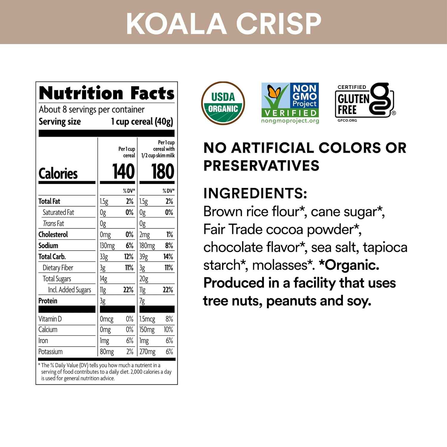EnviroKidz Koala Crisp Cereal – Portable Camping Breakfast Cereal for Family Outdoor Trips