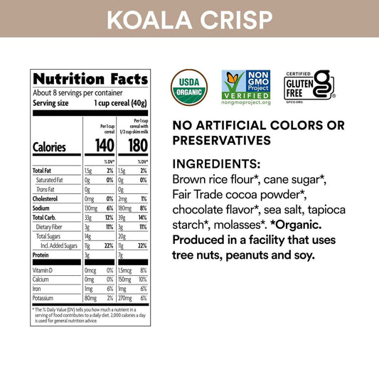 EnviroKidz Koala Crisp Cereal – Portable Camping Breakfast Cereal for Family Outdoor Trips