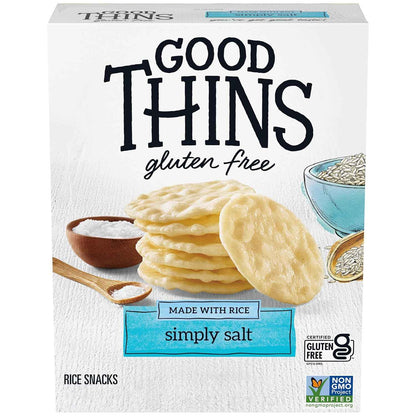 Good Thins Simply Salt Rice Snacks Gluten Free Crackers for Mindful Snacking, Office Desk and Afternoon Work Break