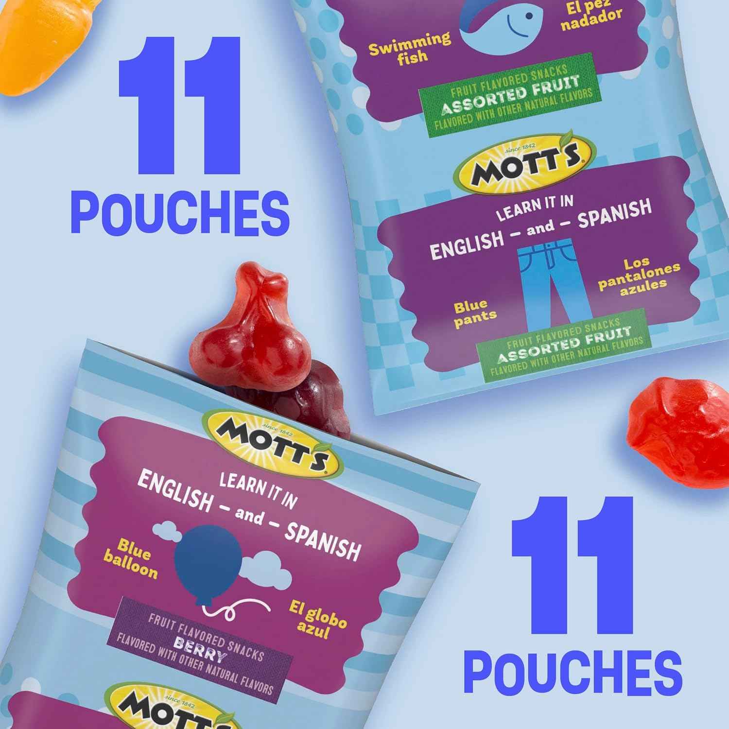 Mott's Fruit Flavored Snacks – Allergy Aware School Snack, Gluten Free Gelatin Free Fat Free 22 Pouch Pack