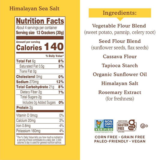 Simple Mills Veggie Pita Crackers, Himalayan Salt – Travel-Tote Pita Chips for Hiking, Picnics, and Outdoor Snacking