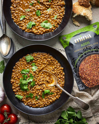 Mina Moroccan Lentils – Simple Single-Ingredient Pantry Meal, Clean-Label Vegan Pouch