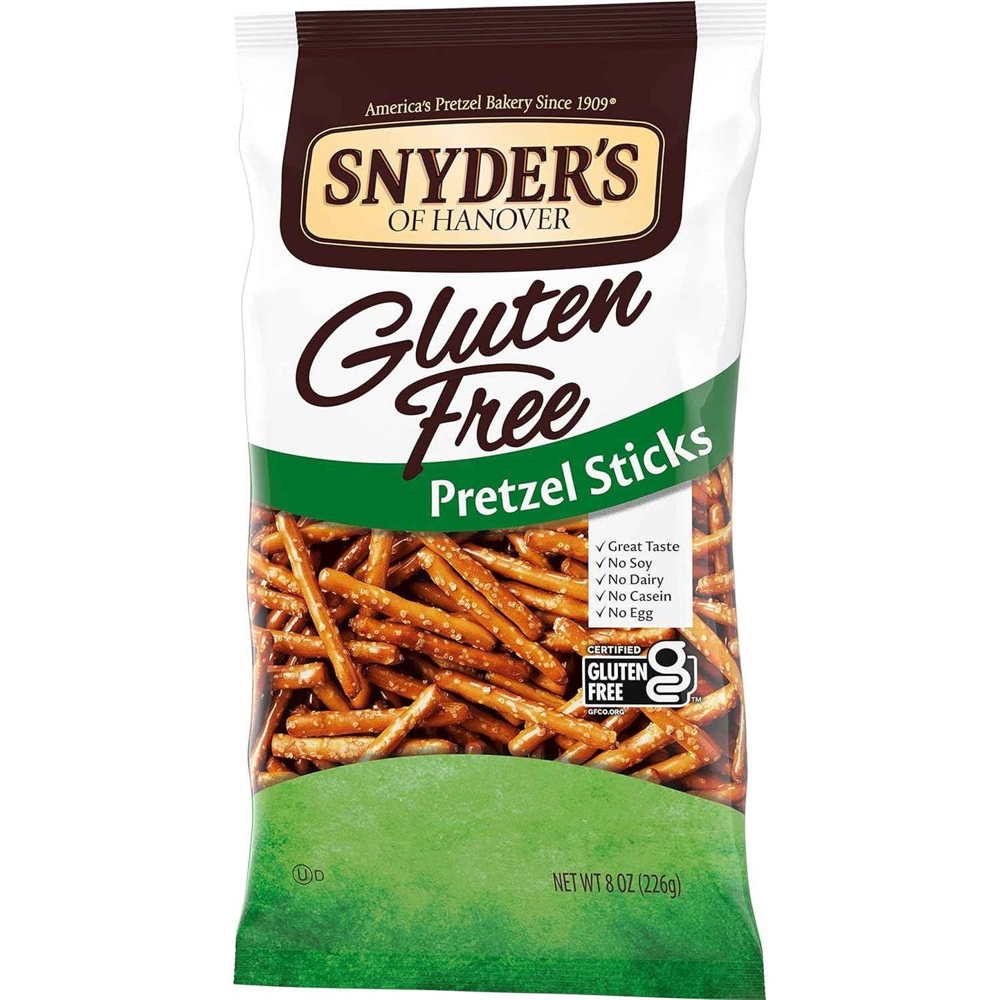 Snyder's of Hanover Gluten Free Pretzels – Safe Peanut-Free Classroom Snack for Playdates and After-School, 8 oz