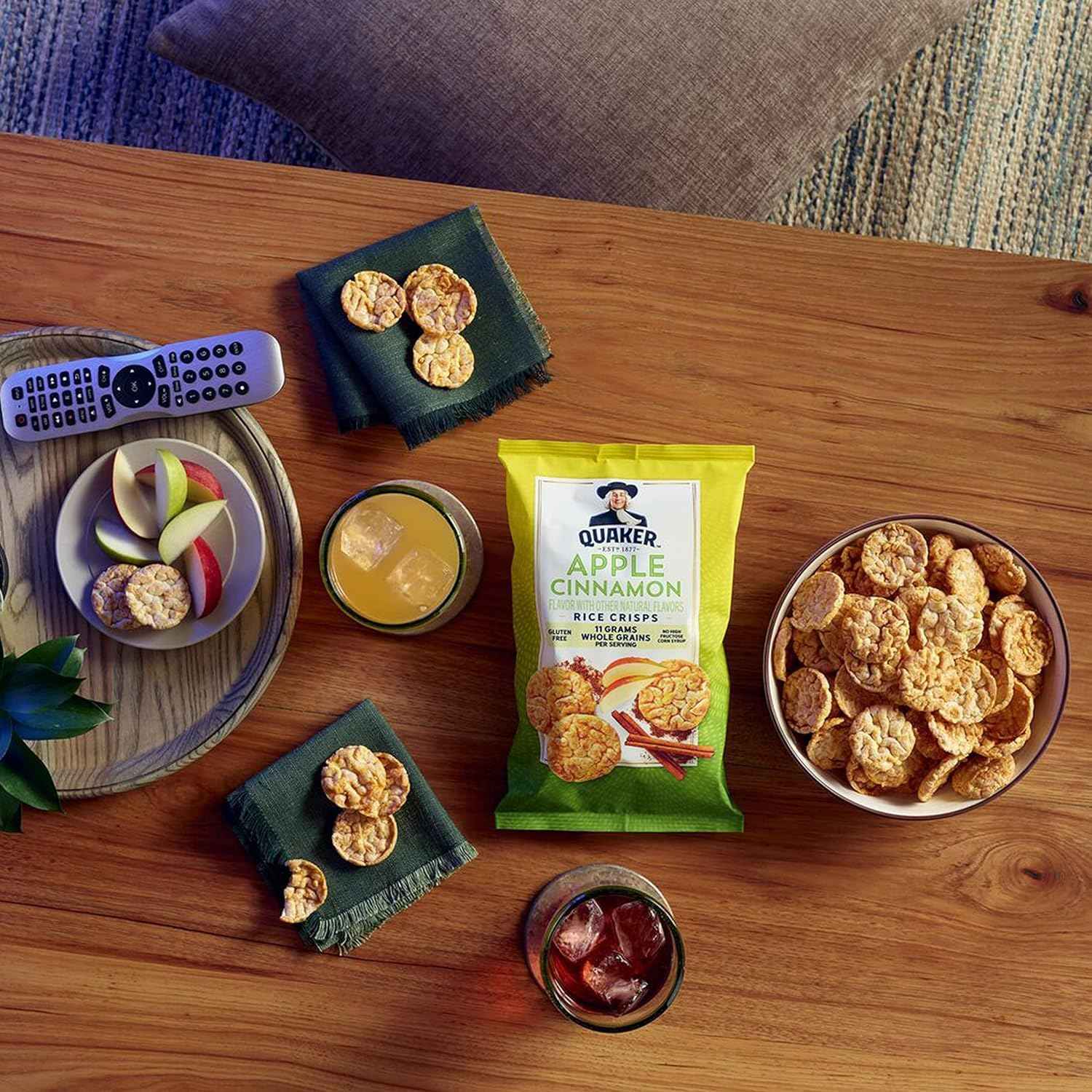 Quaker Rice Crisps Sweet & Spicy Chili – Desk-Side Crunch for Work-From-Home Focus, 8.5 oz Resealable Bag