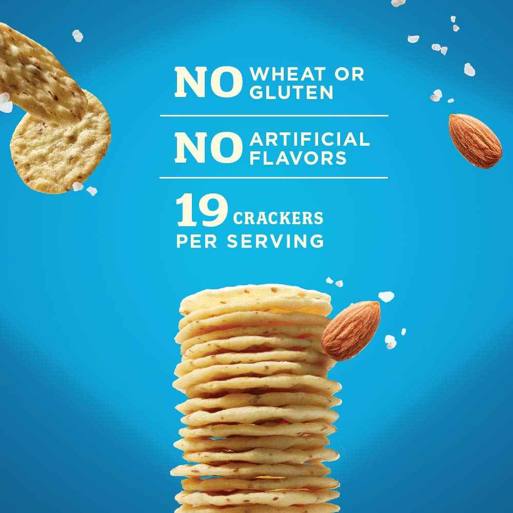 Blue Diamond Almonds Nut-Thins Hint of Sea Salt – Resealable Road Trip Cracker for Backseat Snacking