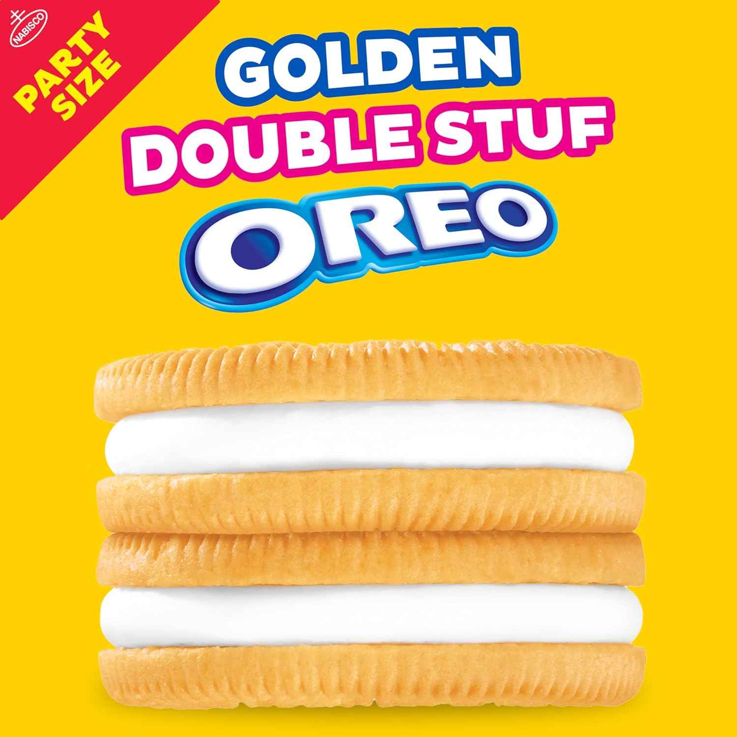 OREO Double Stuf Golden Sandwich Cookies for Picnic Baskets and Park Outings, Party Size 24.95 oz
