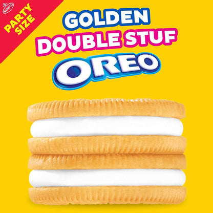 OREO Double Stuf Golden Sandwich Cookies for Picnic Baskets and Park Outings, Party Size 24.95 oz
