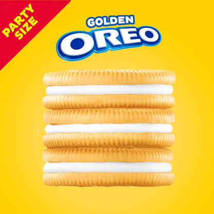 OREO Golden Sandwich Cookies Party Size – Portable Resealable Snack for Picnics, Camping, and Backyard Cookouts