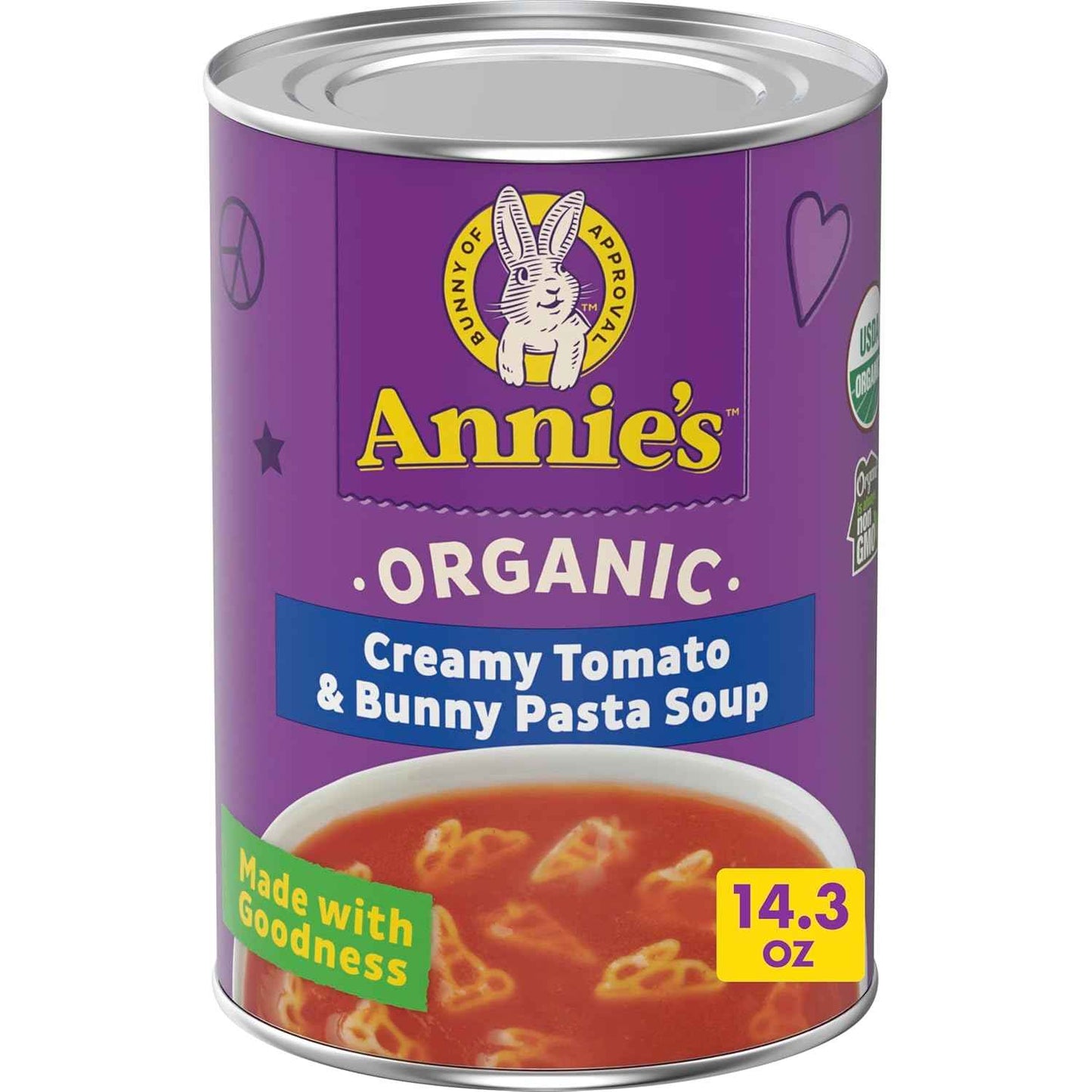 Annie's Organic Tomato Bunny Pasta Soup – Easy After-School Snack for Picky Eaters, 14.3 oz
