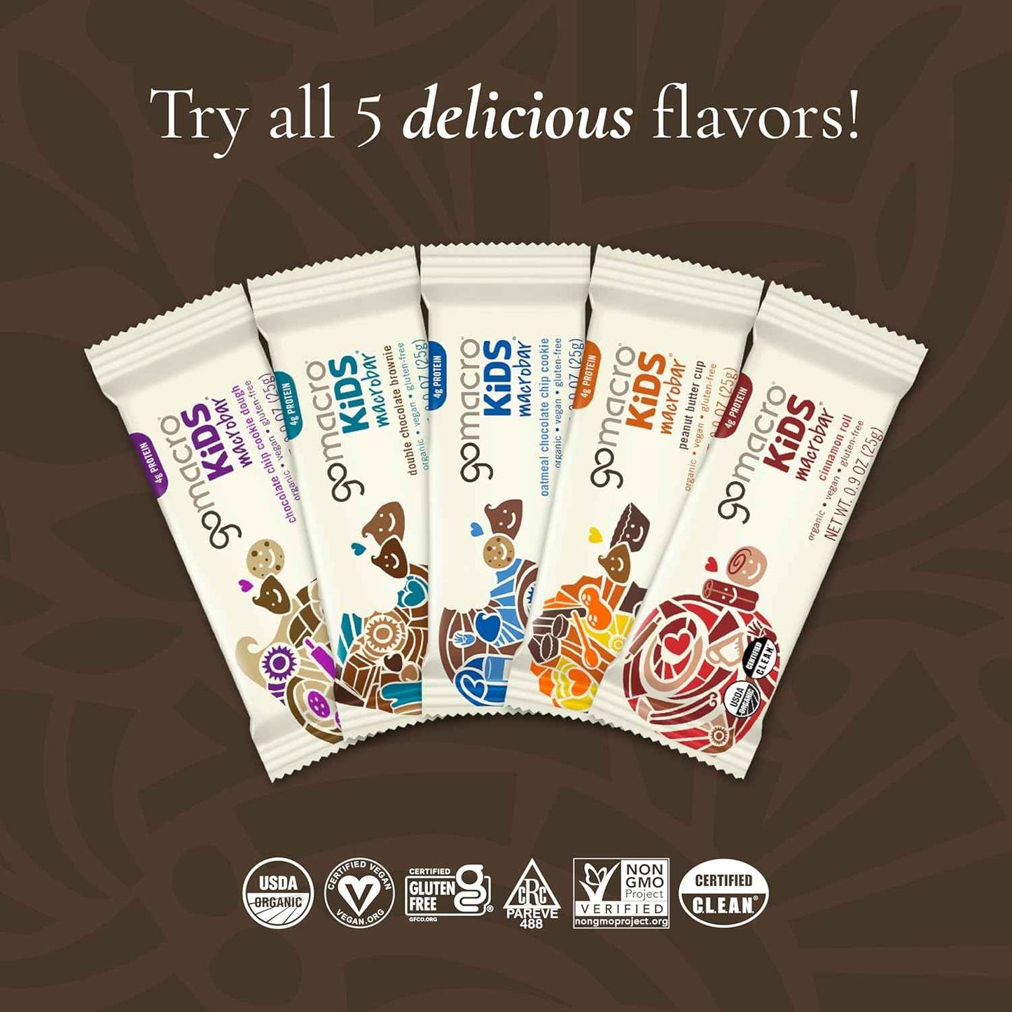 GoMacro Kids MacroBar Organic Vegan Snack Bars – Nut-Free Lunchbox Snack for School and Daycare